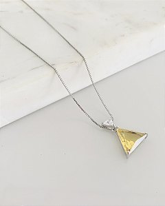 Colar triangular citrino em semijoia
