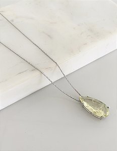 Colar gota fusion citrino em semijoia