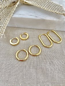 Trio de argola em aço 316L Premium