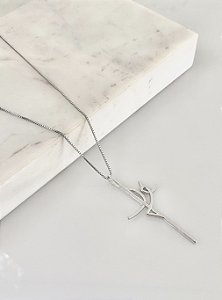 Colar fé com veneziana em semijoia