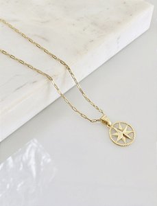 Colar Estrela na corrente veneziana em semijoia 60cm