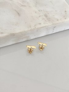 Brinco oculos pequeno em banho de ouro