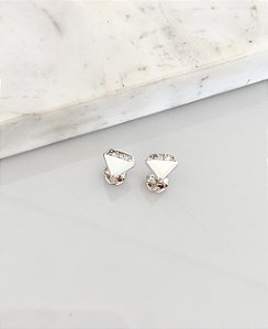 Brinco diamante em banho de prata