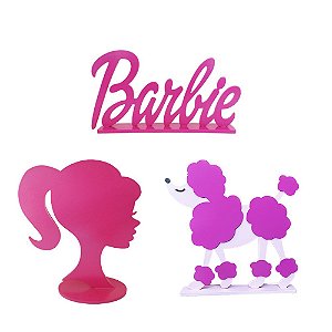Kit Aniversário Painel Redondo + Display Barbie Makeup