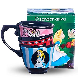 Caneca Trio A hora do Chá em Alice No País das Maravilhas - Disney