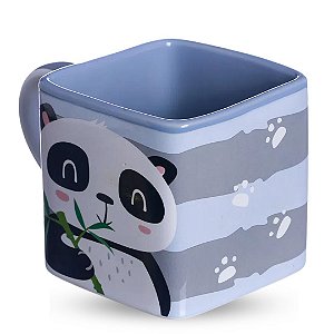 Caneca Cubo Panda Lilás 300ml