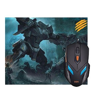Combo War Mouse Gamer e Mouse Pad Gamer Oex©