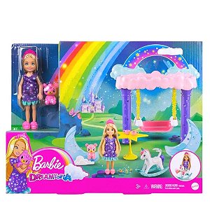 Barbie® Dreamtopia Festa do Pijama Chelsea™ Balanço nas Nuvens