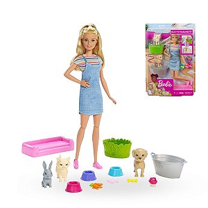 Barbie® Banho dos Cachorrinhos- Play 'n' Wash Pets ™