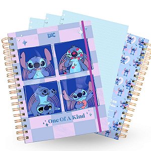 Caderno Smart Colegial c/ 80 Folhas Tira-Põe Stitch™ ©Disney