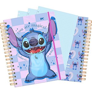 Caderno Smart Universitário Disney Stitch com 80 Folhas Tira-Põe Stitch™ ©Disney