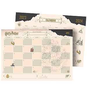 Bloco Planejamento Mensal e Calendário Harry Potter