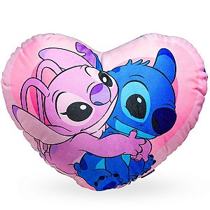 Almofada Veludo Coração Angel & Stitch™ Minha Metade  - Disney