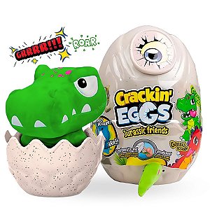 Pelúcia Interativa c/ Vibração e Som - Ovo Crackin Eggs Jurassic Friends Z-Rex