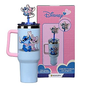 Canecão Térmico Tumbler c/ Pingente Angel & Stitch™ 1150ml - Disney