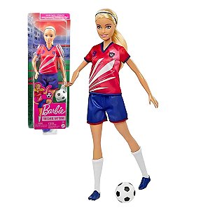 Barbie Profissões Boneca Jogadora De Futebol Loira