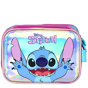 Estojo Box 100 pens Metalizado Roxo Stitch  - Disney