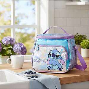 Lancheira Metalizada Azul Stitch - Disney