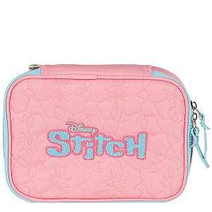 Estojo Box 100 Pens Metalassê Rosa Stitch - Disney