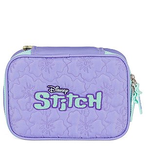 Estojo Box 100 Pens Metalassê Roxo Stitch - Disney