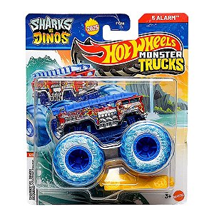 Hot Wheels Monster Trucks Sharks vs Dinos 1:64 - 5 Alarm Bombeiro 6/8