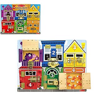Melissa & Doug Travas Placa de Atividade de Madeira Pedagógico