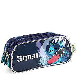 Estojo Triplo Divertido Azul Stitch - Disney