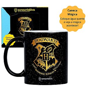 Caneca Magic Glitter - Muda de Cor 350ml Hogwarts - Harry Potter