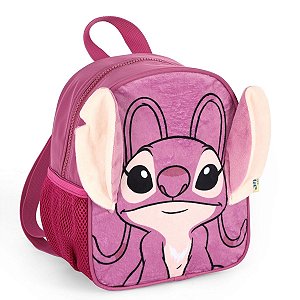 Lancheira Stitch Angel Pelúcia e Orelhas 3D Roxo UP4YOU - Disney Oficial - Design Premium