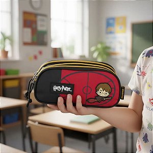 Estojo Escolar Triplo Harry Potter Quadribol Luxcel