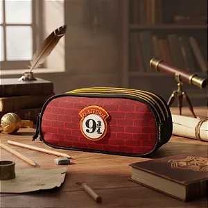 Estojo Triplo Escolar Harry Potter Plataforma 9¾ Luxcel