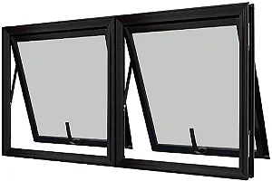 JANELA MAXIM-AR 2 SEÇÕES ALUMÍNIO PRETO S/ GRADE - LINHA PREMIUM
