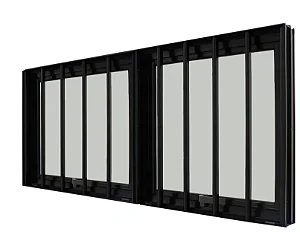 JANELA MAXIM-AR 2 SEÇÕES ALUMÍNIO PRETO C/ GRADE - LINHA PREMIUM