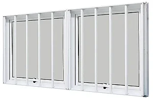 JANELA MAXIM-AR 2 SEÇÕES ALUMÍNIO BRANCO C/ GRADE - LINHA PREMIUM
