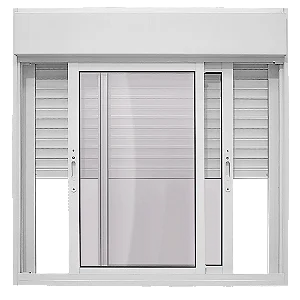 JANELA ALUMÍNIO INTEGRADA C/ CONTROLE REMOTO BRANCO