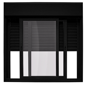 JANELA ALUMÍNIO INTEGRADA C/ CONTROLE REMOTO PRETO