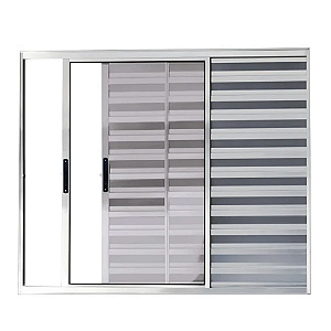 JANELA VENEZIANA BRILHANTE 3 FOLHAS (1 FIXA) SEM GRADE - LINHA RESISTENCE