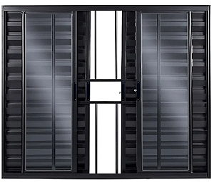 JANELA VENEZIANA PRETO 6 FOLHAS COM GRADE - LINHA RESISTENCE