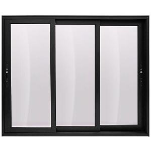 JANELA ALUMÍNIO VITRÔ PRETO 3 PLANOS 3 MÓVEIS S/ GRADE - LINHA 25 PREMIUM