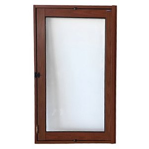 JANELA ALUMÍNIO VITRO MADEIRO CAPELINHA - LINHA 25 PREMIUM