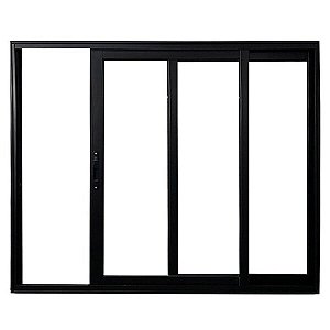 JANELA VITRO 2 FLS ALUMÍNIO PRETO S/ GRADE - LINHA 25 PREMIUM