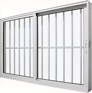 JANELA VITRO 2 FLS MOVEIS ALUMÍNIO BRANCO C/ GRADE - LINHA 25 PREMIUM