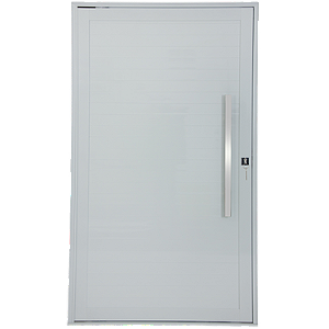 PORTA LAMBRIL PIVOTANTE ALUMÍNIO BRANCO C/ PUXADOR S/ FRISOS S/ VIDRO