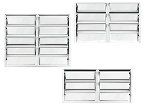 JANELA ALUMÍNIO BASCULANTE 2 SEÇÕES - LINHA 18 RESISTENTE