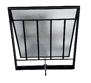 PONTA DE ESTOQUE - JANELA MAXIM-AR 1 SEÇÃO ALUMÍNIO PRETO C/ GRADE - LINHA RESISTENCE