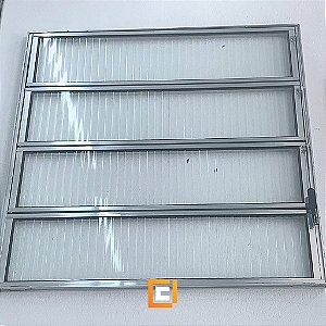 BLACK - JANELA BASCULANTE 1 SEÇÃO VIDRO MINI BOREAL ALUMÍNIO BRILHANTE - LINHA RESISTENCE