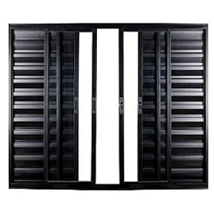 DUPLICADO - JANELA VENEZIANA 6 FOLHAS SEM GRADE ALUMÍNIO PRETO - LINHA RESISTENCE