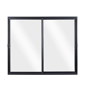 PONTA DE ESTOQUE - JANELA VITRO 2 FOLHAS MÓVEIS ALUMÍNIO PRETO S/ GRADE - LINHA RESISTENTE