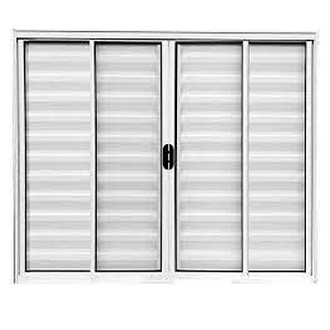 DUPLICADO - JANELA VENEZIANA 6 FOLHAS SEM GRADE ALUMÍNIO BRANCO - LINHA RESISTENCE