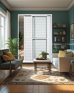 DUPLICADO - PORTA BALCÃO 3 FOLHAS (1 FIXA) ALUMÍNIO BRANCO COM FECHADURA VIDRO LISO - LINHA PREMIUM